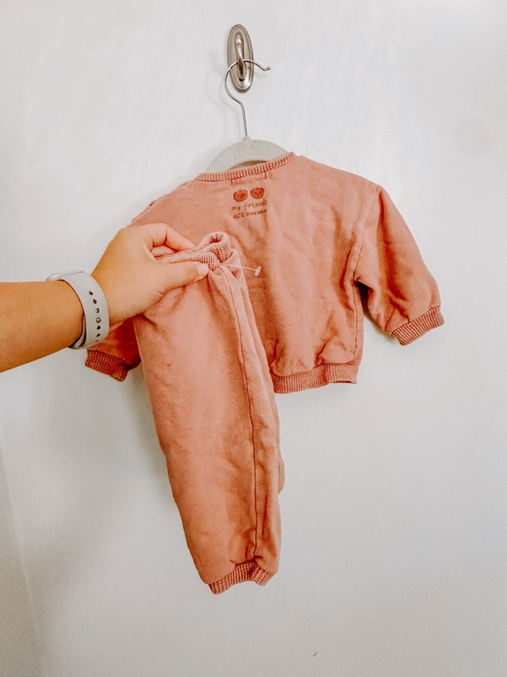 Zara Dusty Rose Baby Sweatshirt & Joggers. Zara Set. Pink jogger set.